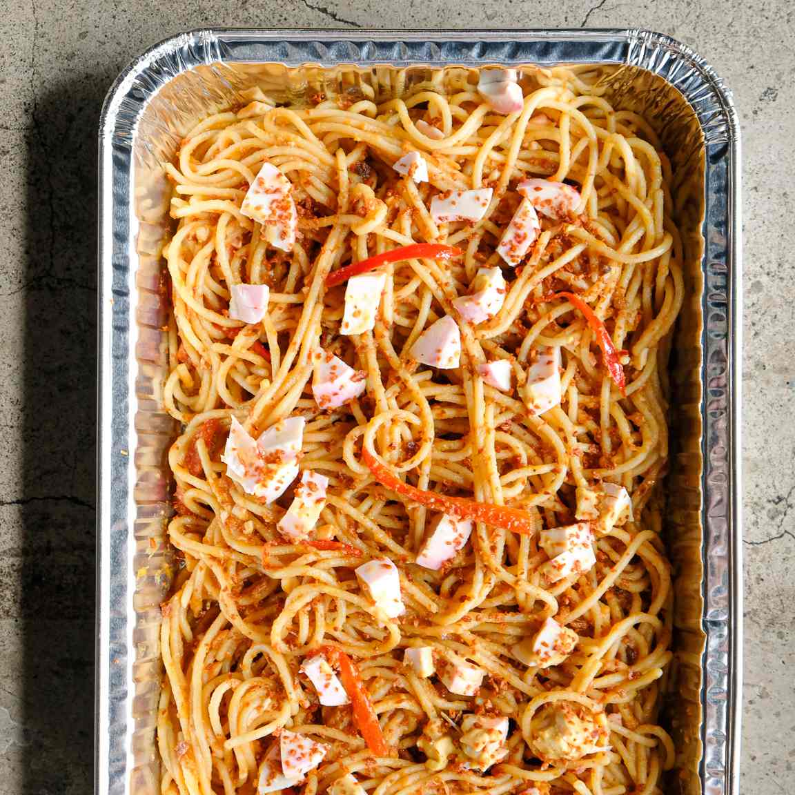 Red Egg Chili Pasta Party Tray